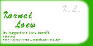 kornel loew business card